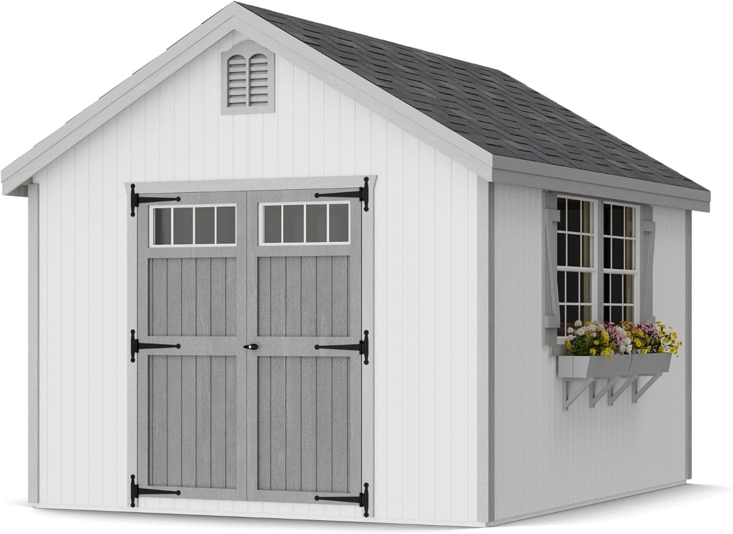 Amazon product: Little Cottage Co. 10x12 Colonial Williamsburg Shed with Operable Windows and Floor for backyard studio construction