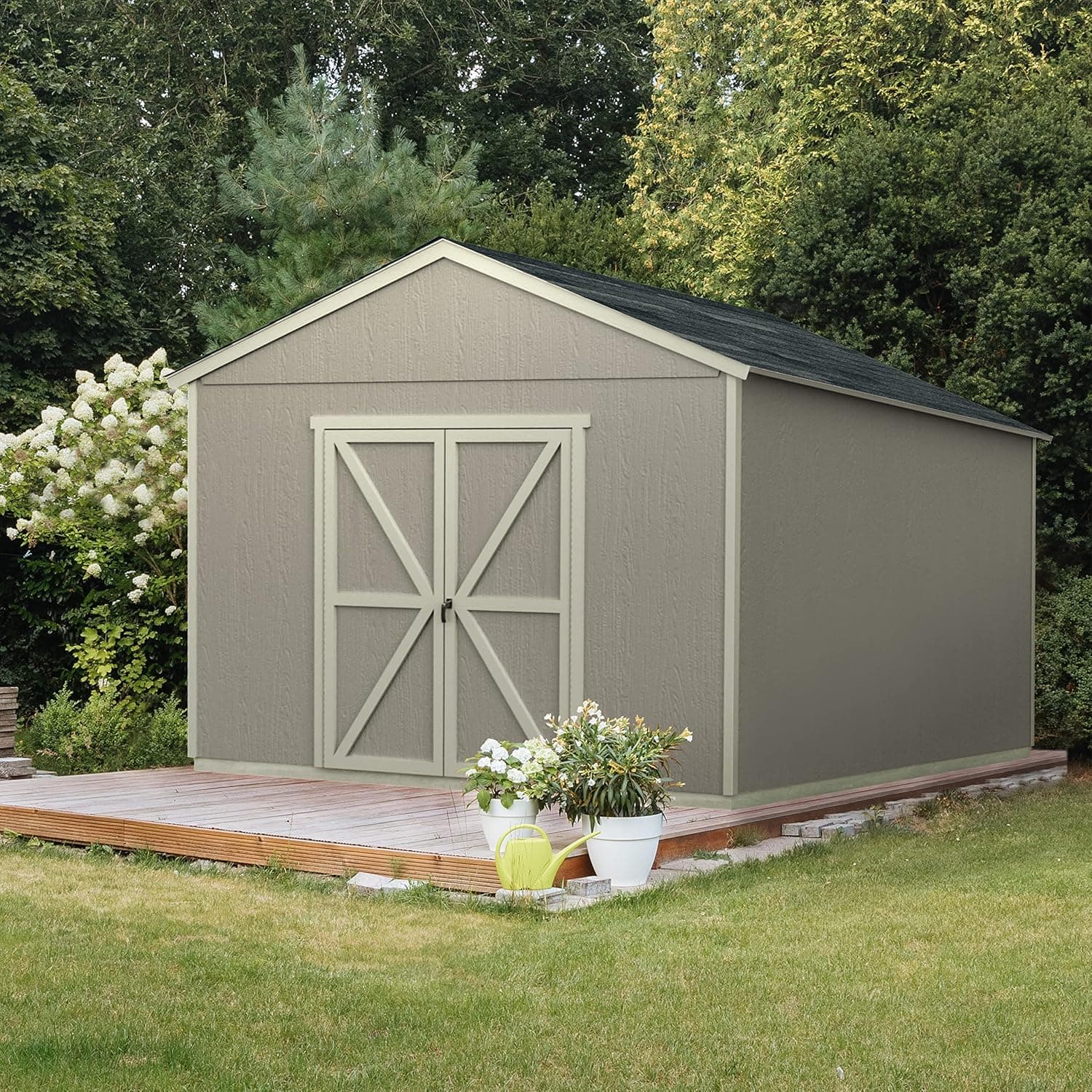 Amazon product: Handy Home Products Astoria 12x24 Do-It-Yourself Wooden Storage Shed for backyard studio construction